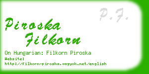 piroska filkorn business card